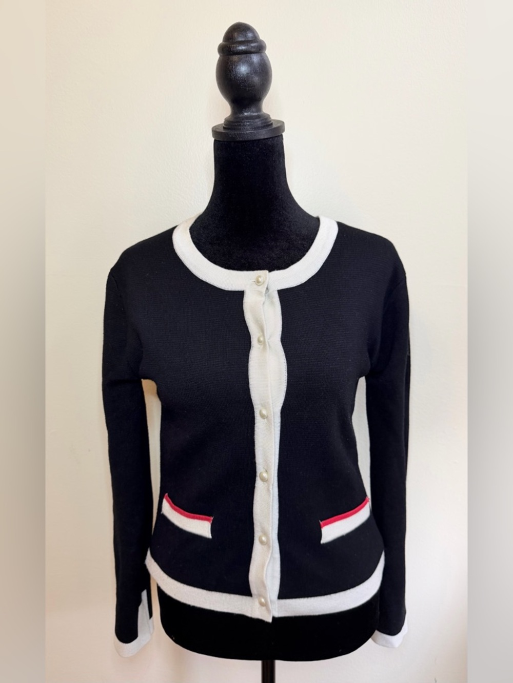 Zara Cardigan S XS Black White Chic Minimal Elegant Classic Style Like New Lux